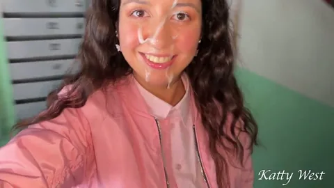 Face full of cum, she walks outside unbothered π β frame