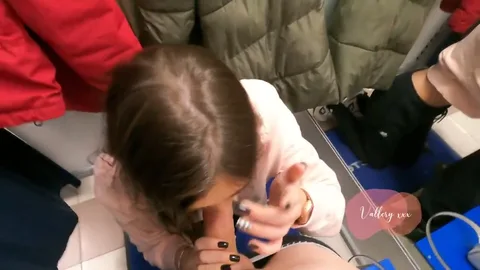 She took a chance, giving tired guy blowjob in Nike fitting room — frame