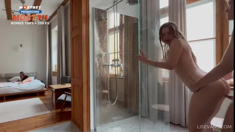 Woke him up for sex, then joined friends in shower — frame