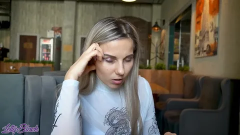 Sitting in cafe, climaxing — don't be surprised, I control her orgasms — frame