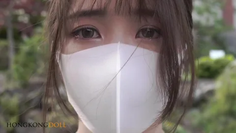 Asian girl hides face but shows her tight pussy — frame