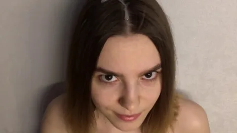 Russian girl gets cum on her hair, doesn’t flinch 😏 — frame